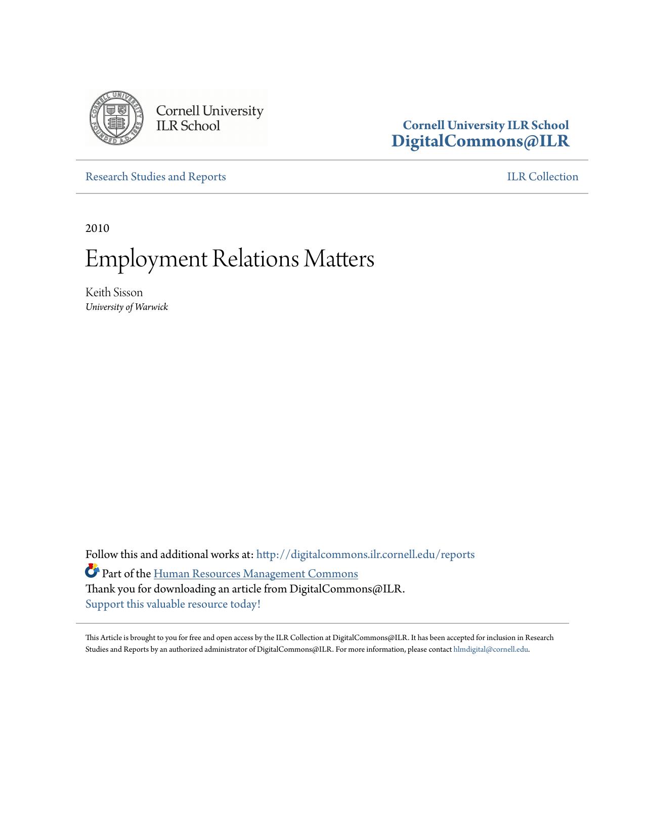 Employment Relations Matters