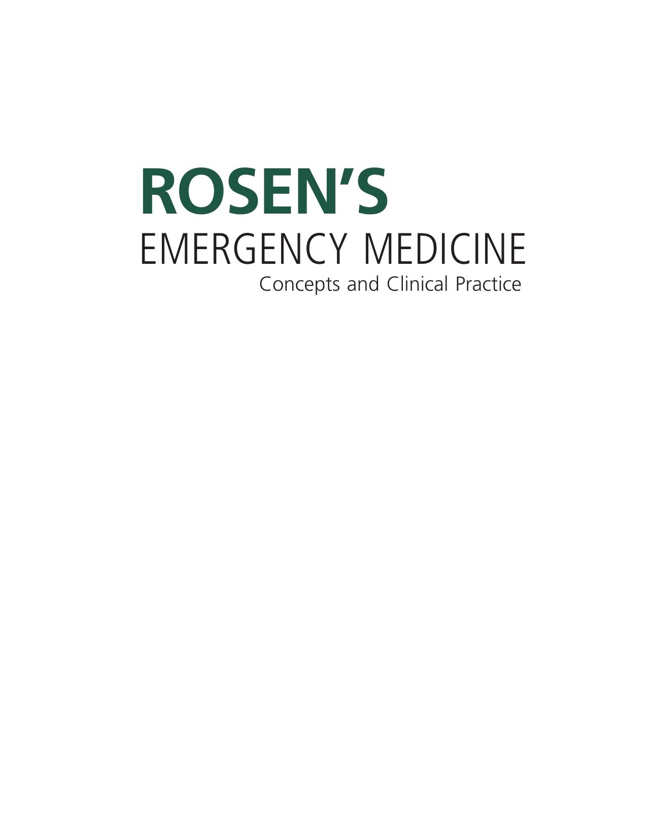 Rosen’s Emergency Medicine Concepts and Clinical Practice 2-Volume Set 2017