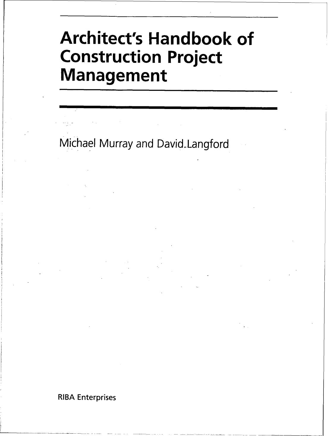 Architects handbook of construction project management 2004