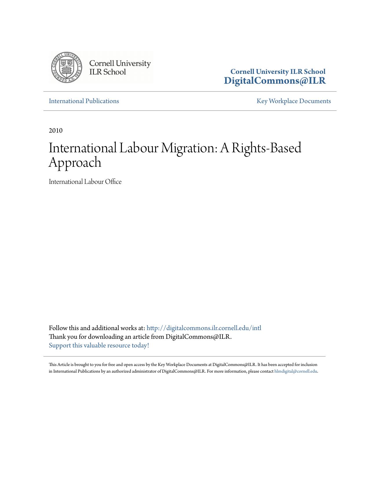International Labour Migration: A Rights-Based Approach