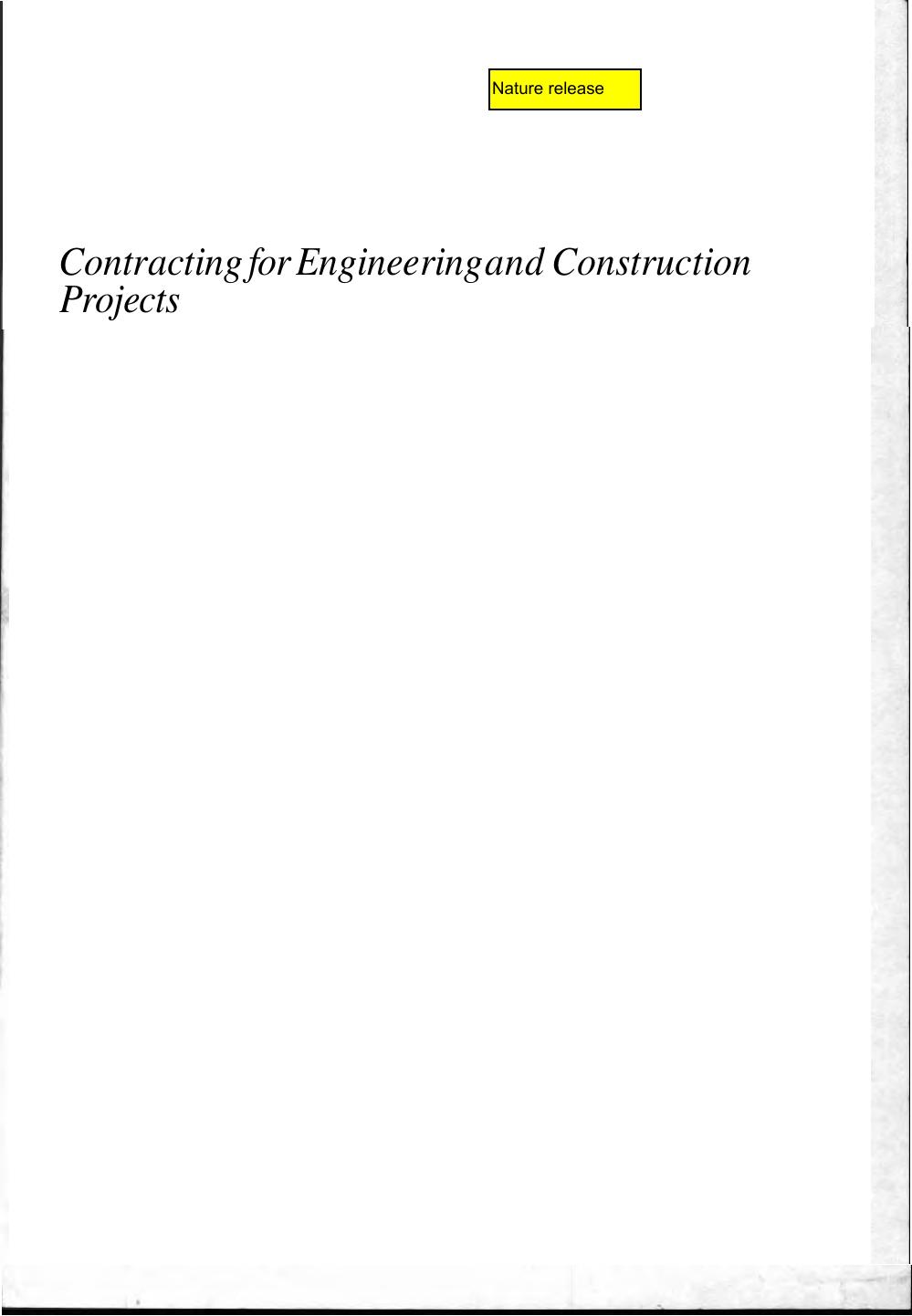Contracting for Engineering and Construction Projects 2000