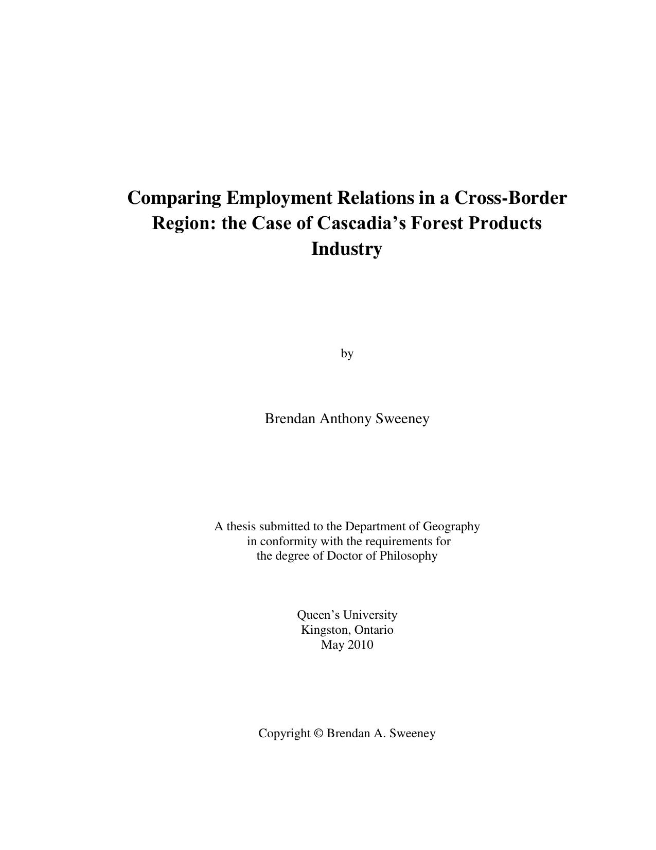 Comparing Employment Relations in a Cross-Border Region