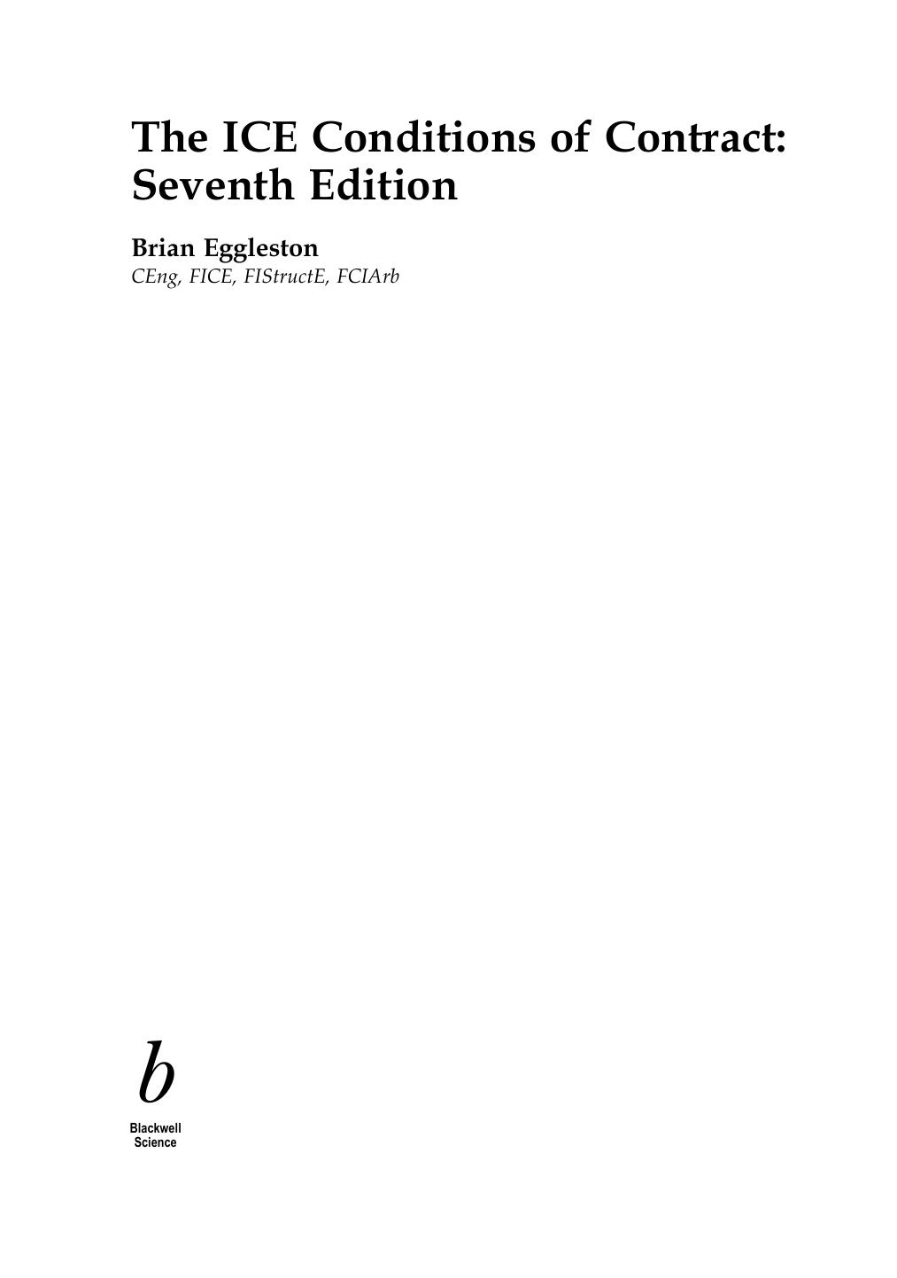 The ICE conditions of contract  seventh edition 2001