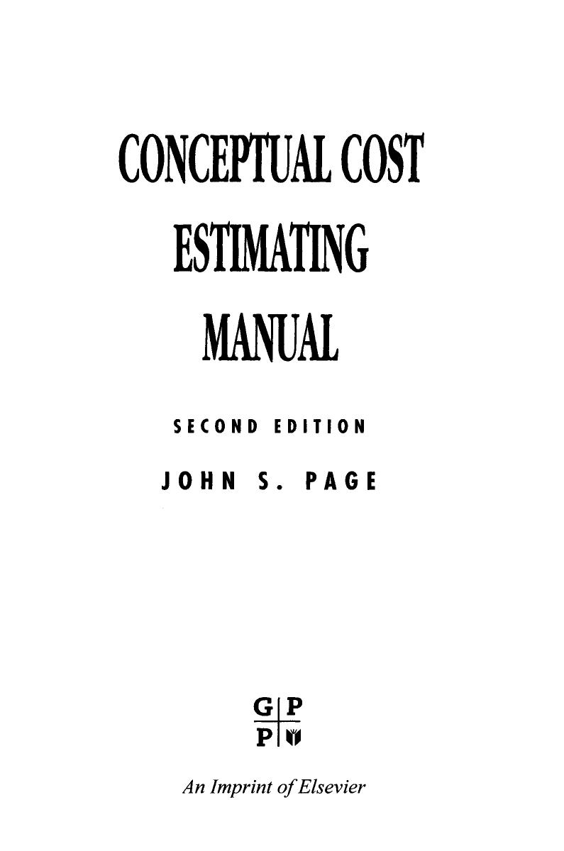 Conceptual Cost Estimating Manual 1996