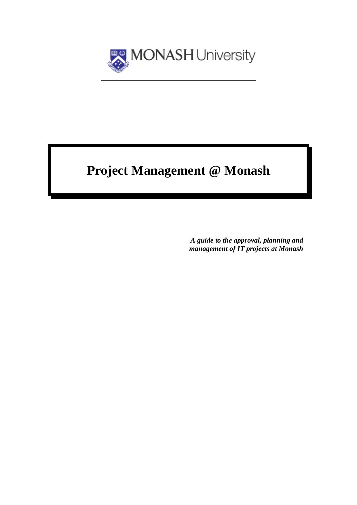 Project Management @ Monash
