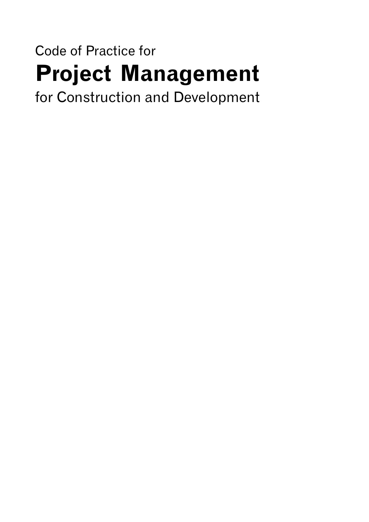 Code of Practice for Project Management for Construction and Development