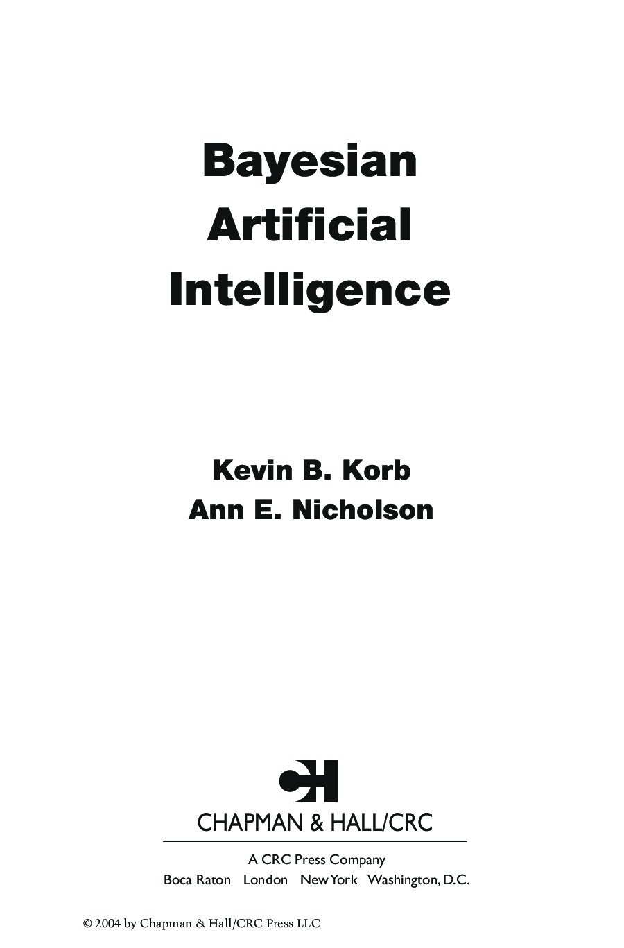 Bayesian Artificial Intelligence - Korb Nicholson