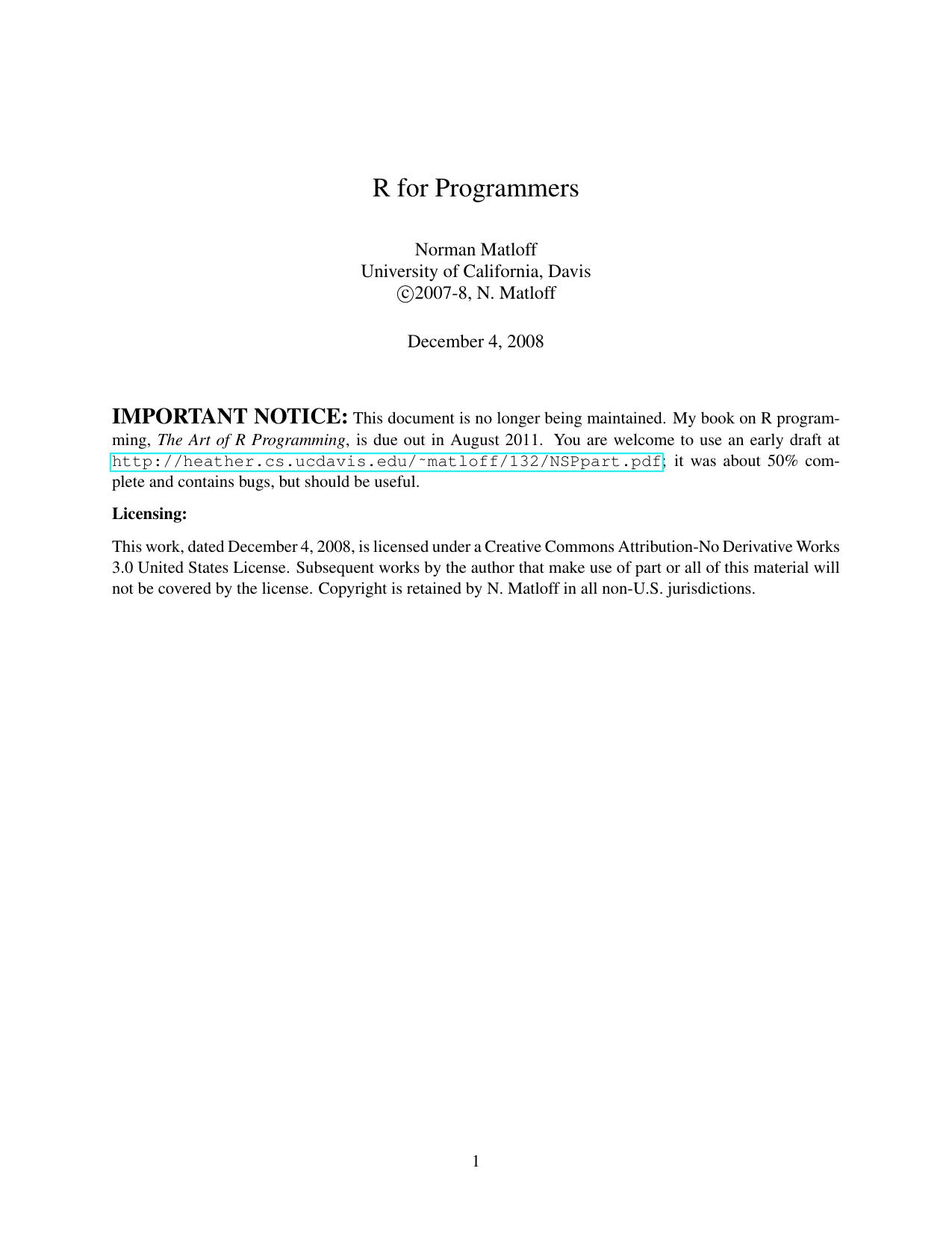 R for Programmer