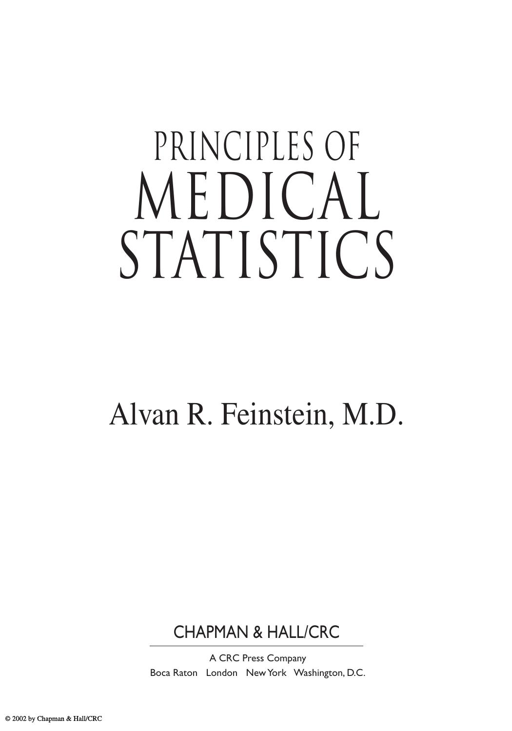 Principles of Medical Statistics, 2002 (Feinstein)