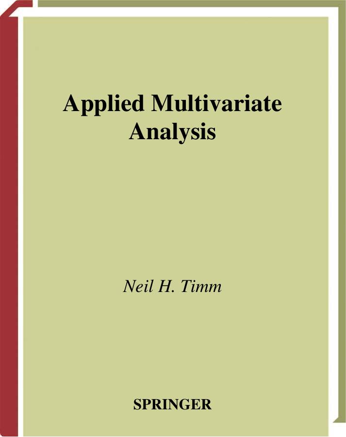 Applied multivariate analysis