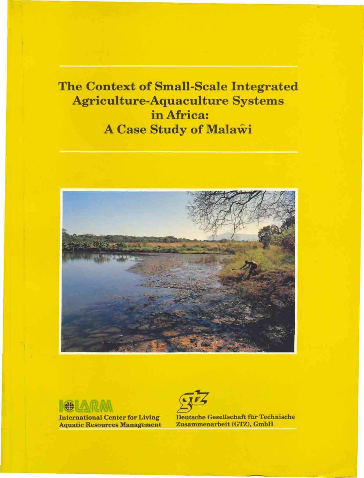The Context of Small-Scale Integrated Agriculture-Aquaculture  1991