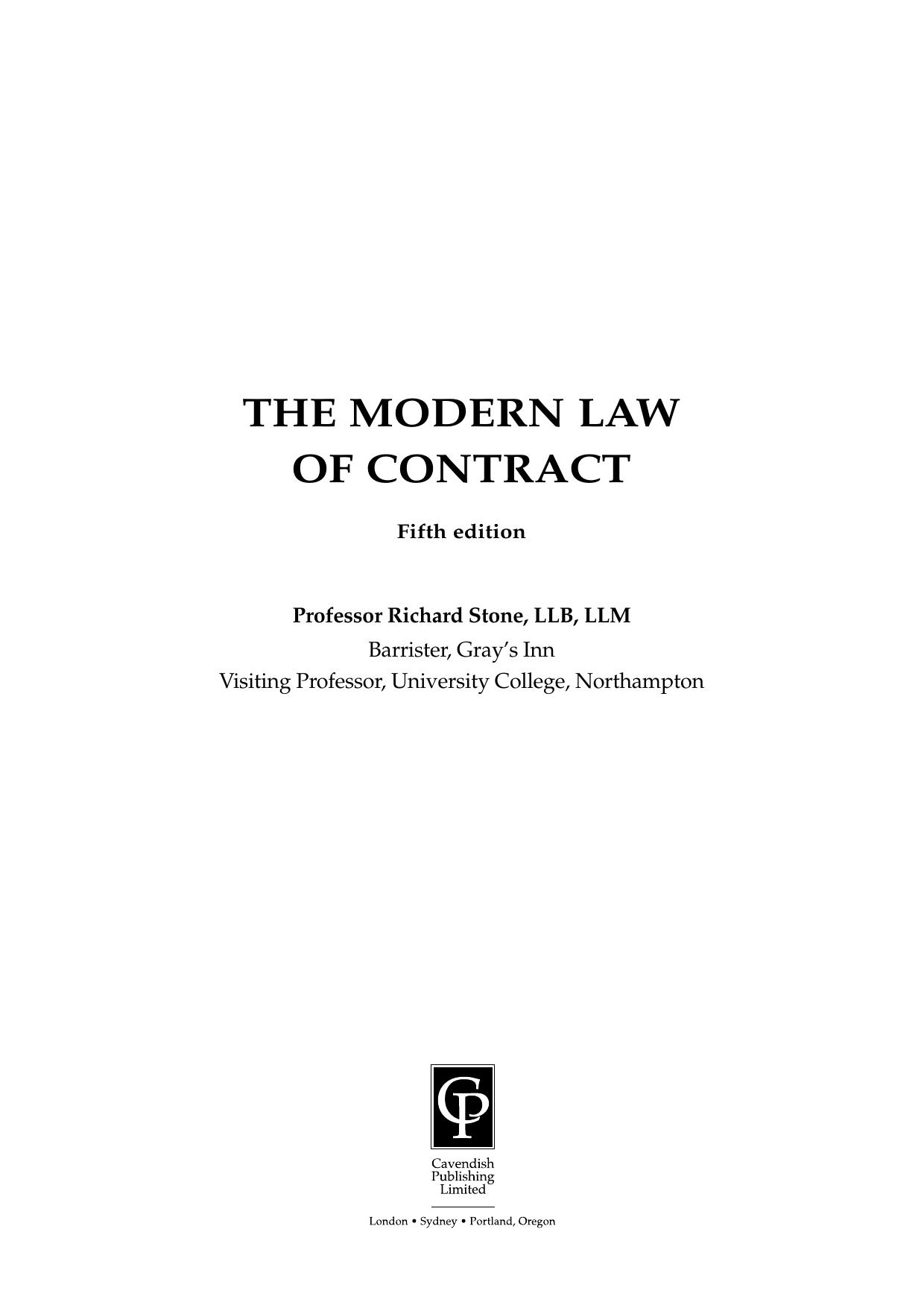 the modern law of contract 2002