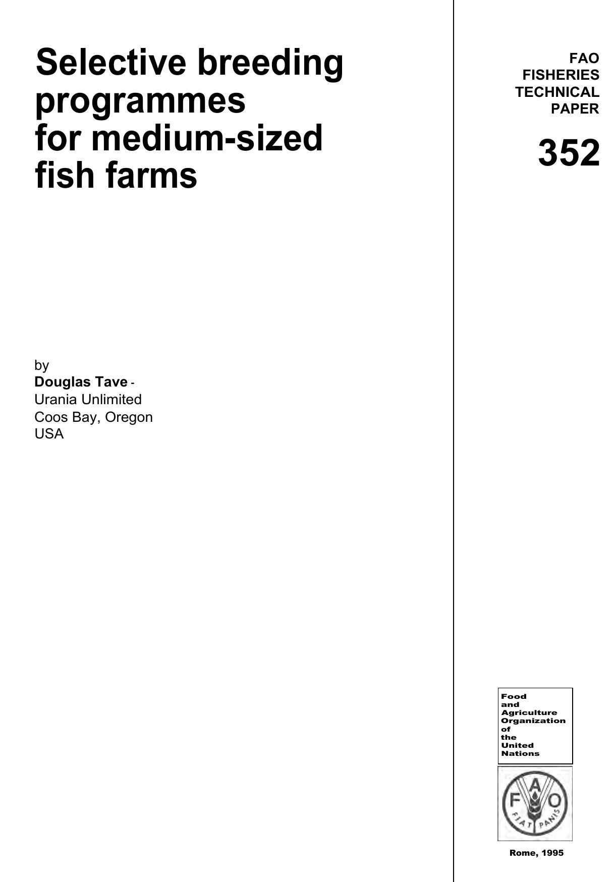 Selective Breeding process for medium sized fish farm 1995