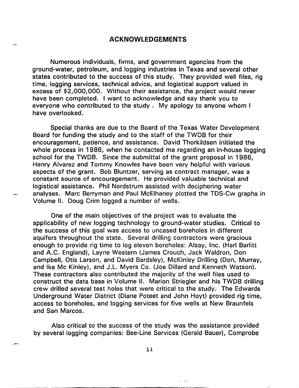 Borehole Geophysical Techniques for Determining the Water Quality 2002