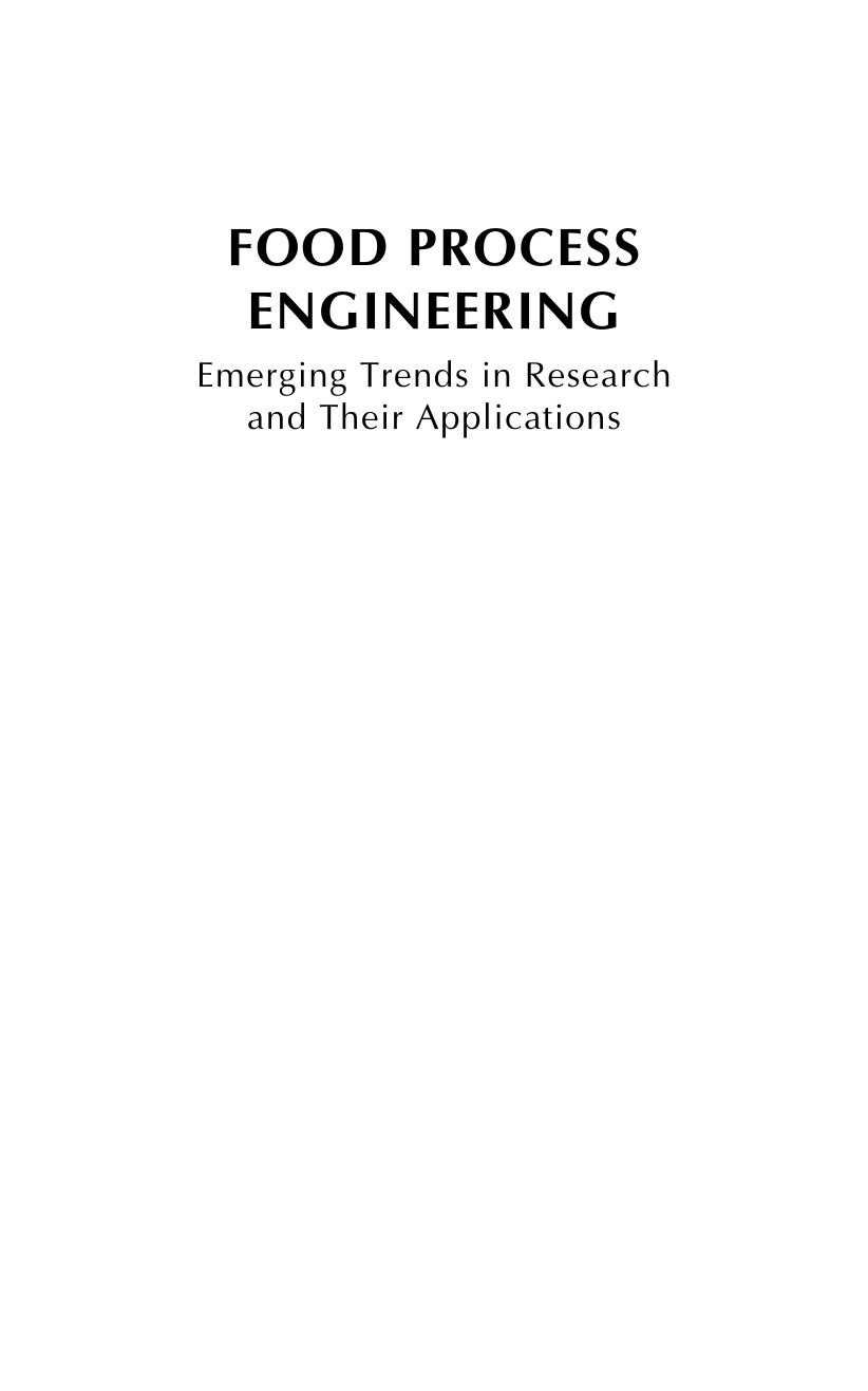 Food process engineering  emerging trends in research and their applications-Apple Academic Press Inc (2017