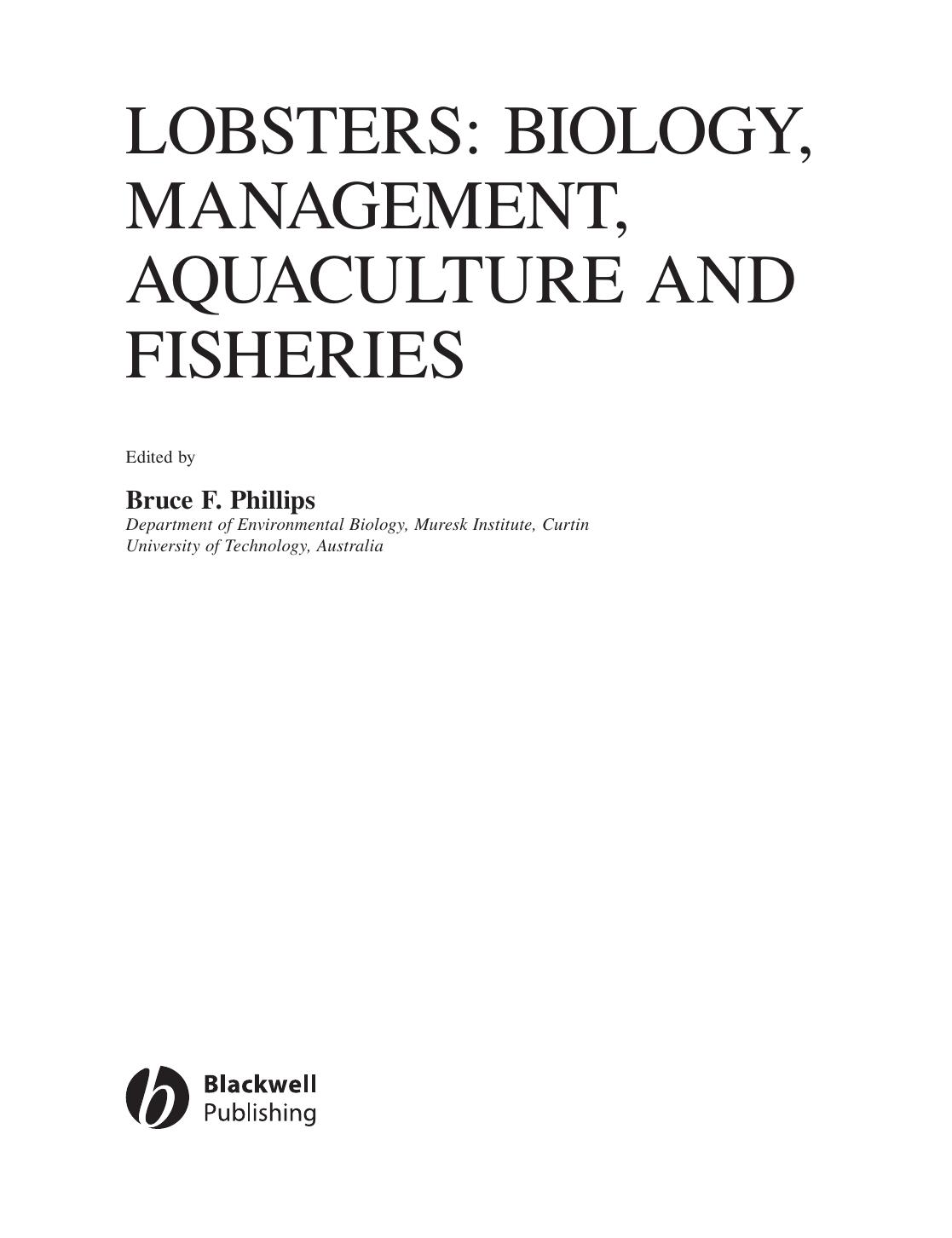 Lobsters Biology Management Aquaculture and Fisheries-Wiley-Blackwell (2006)