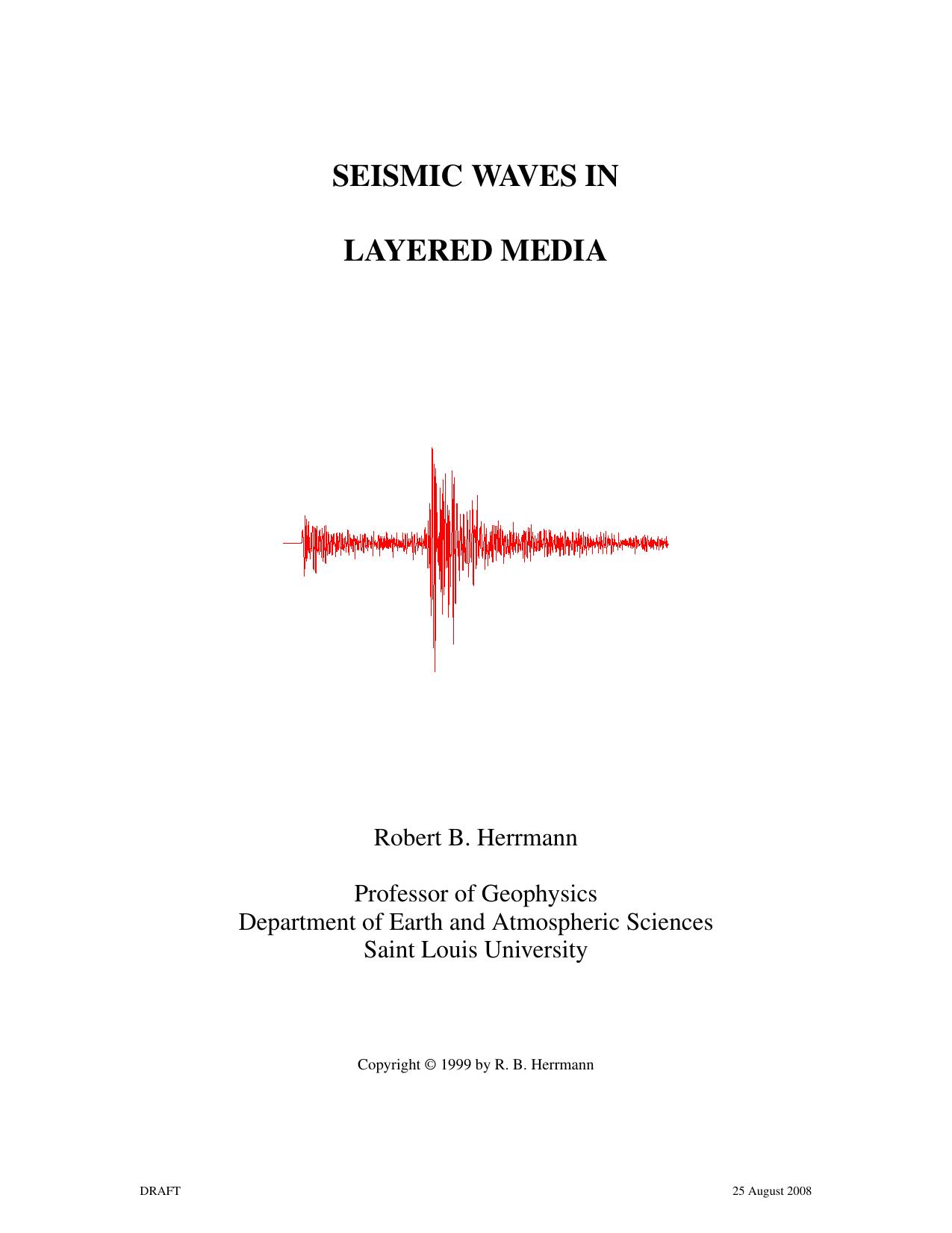 Seismic Waves in Layered Media"