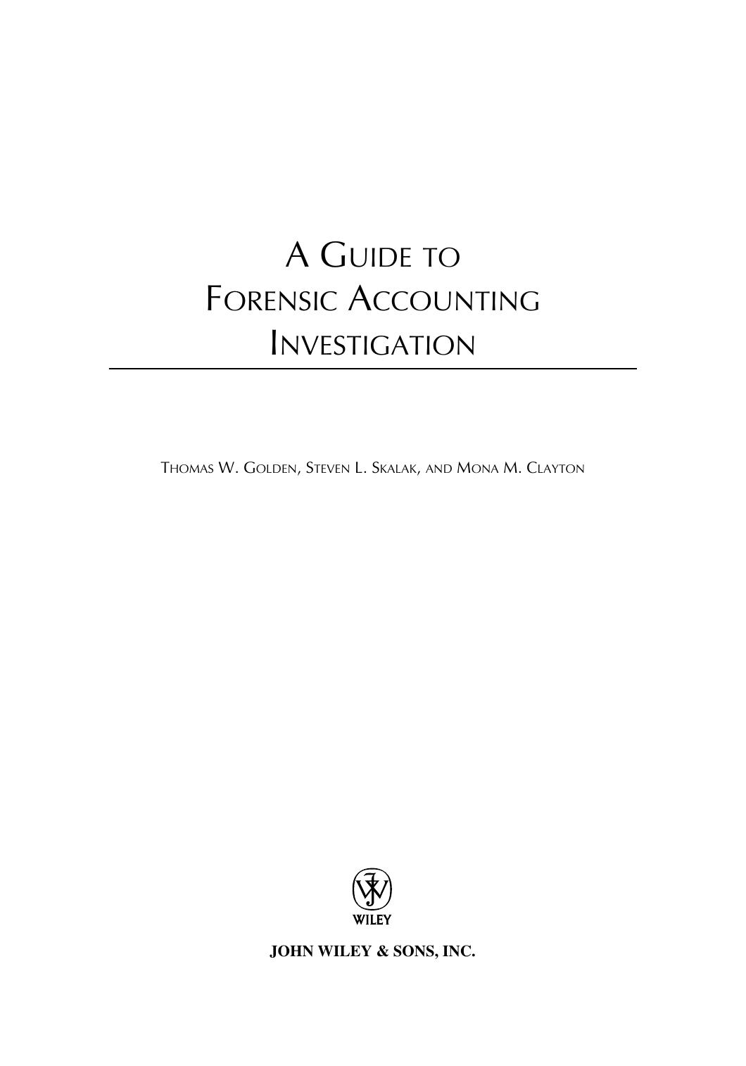 A Guide to Forensic Accounting Investigation 2006