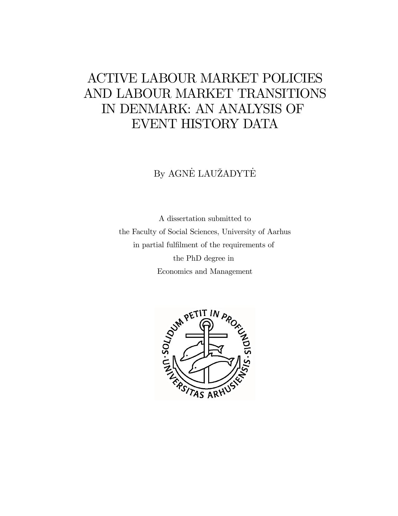 Active labour market policies and labour market transitions 2004