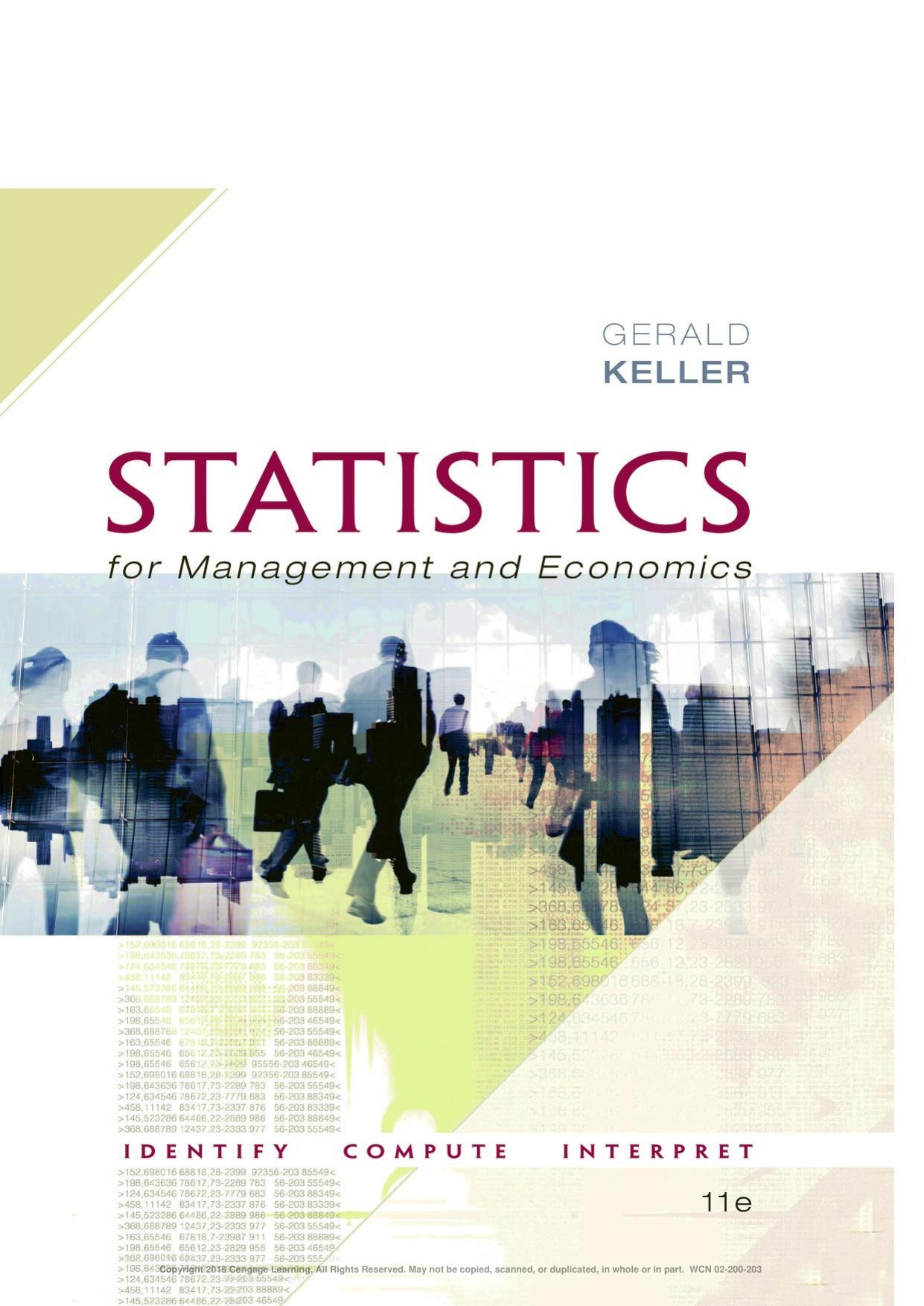 Statistics for management and economics 2018