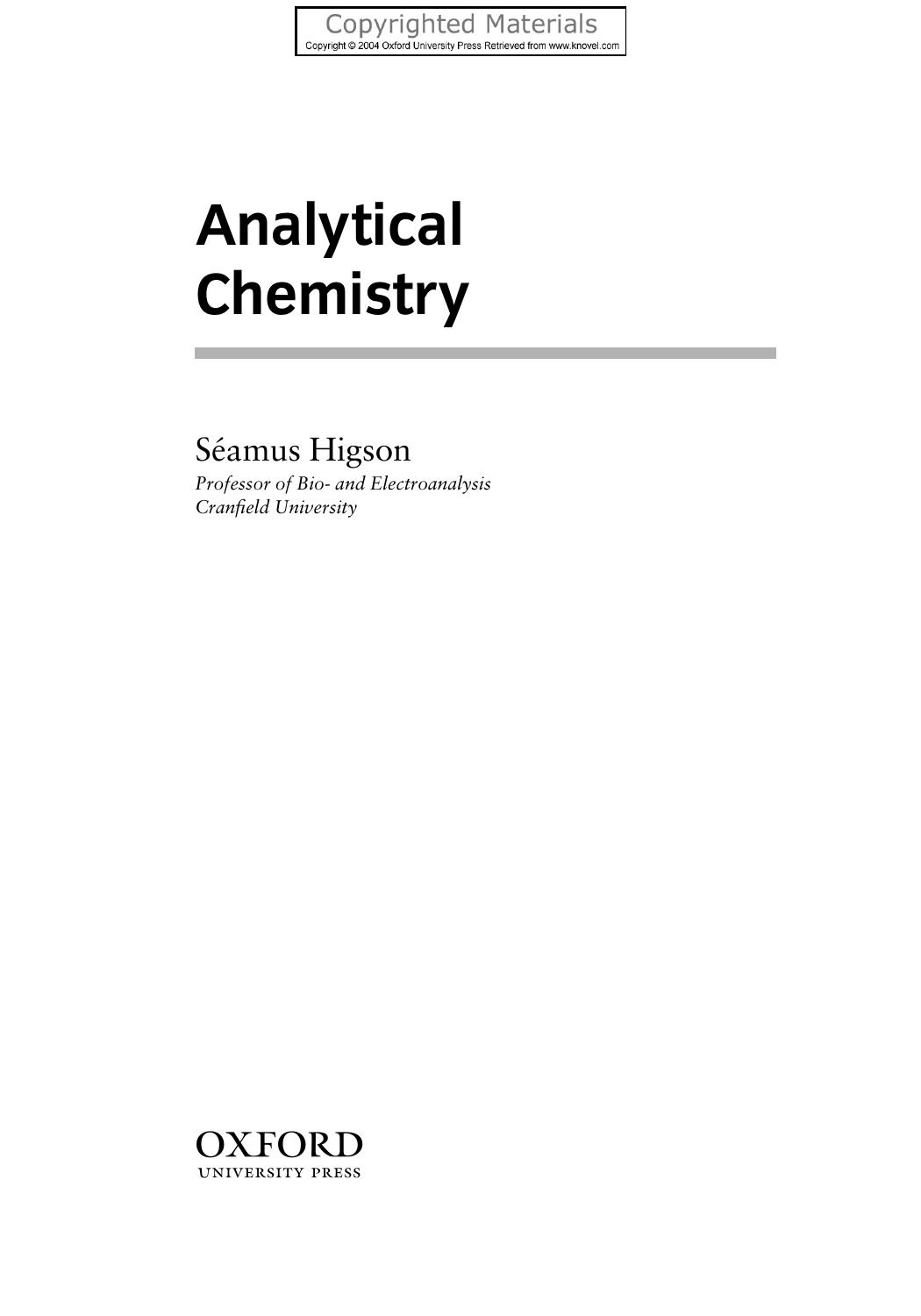 Analytical Chemistry 2004