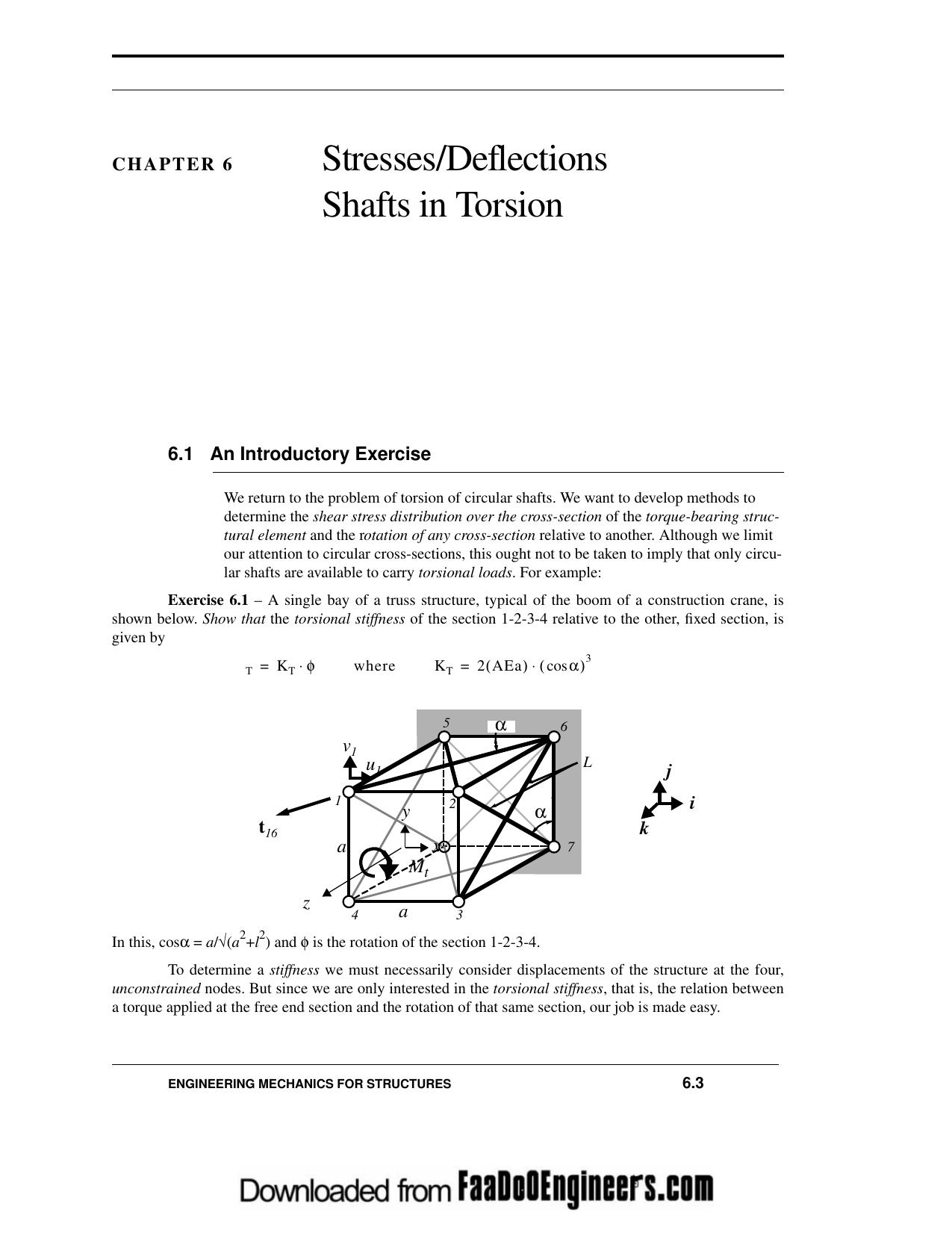 Mechanics of solids 6 StressesDeflections Shafts in Torsion