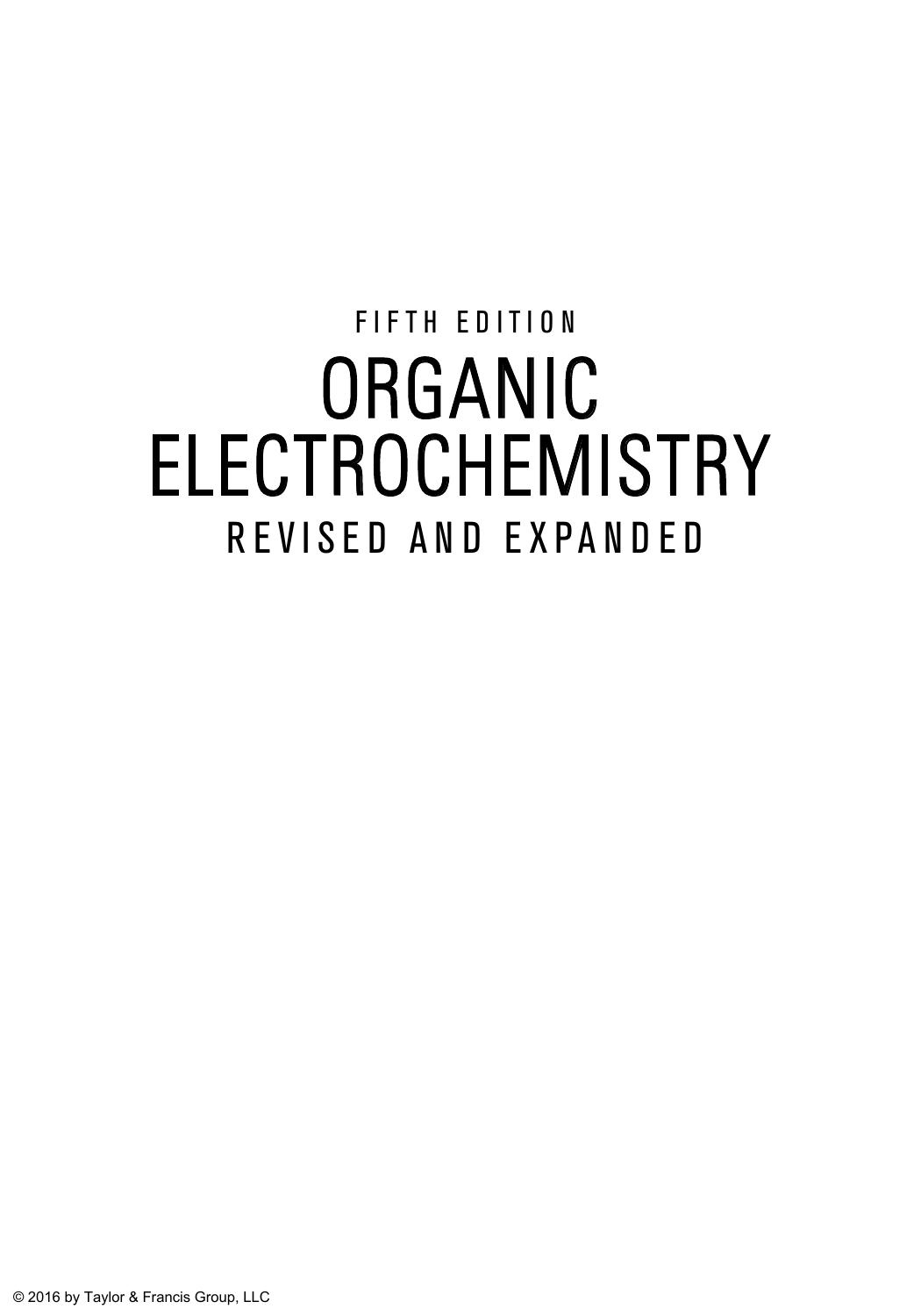 Organic Electrochemistry 2015