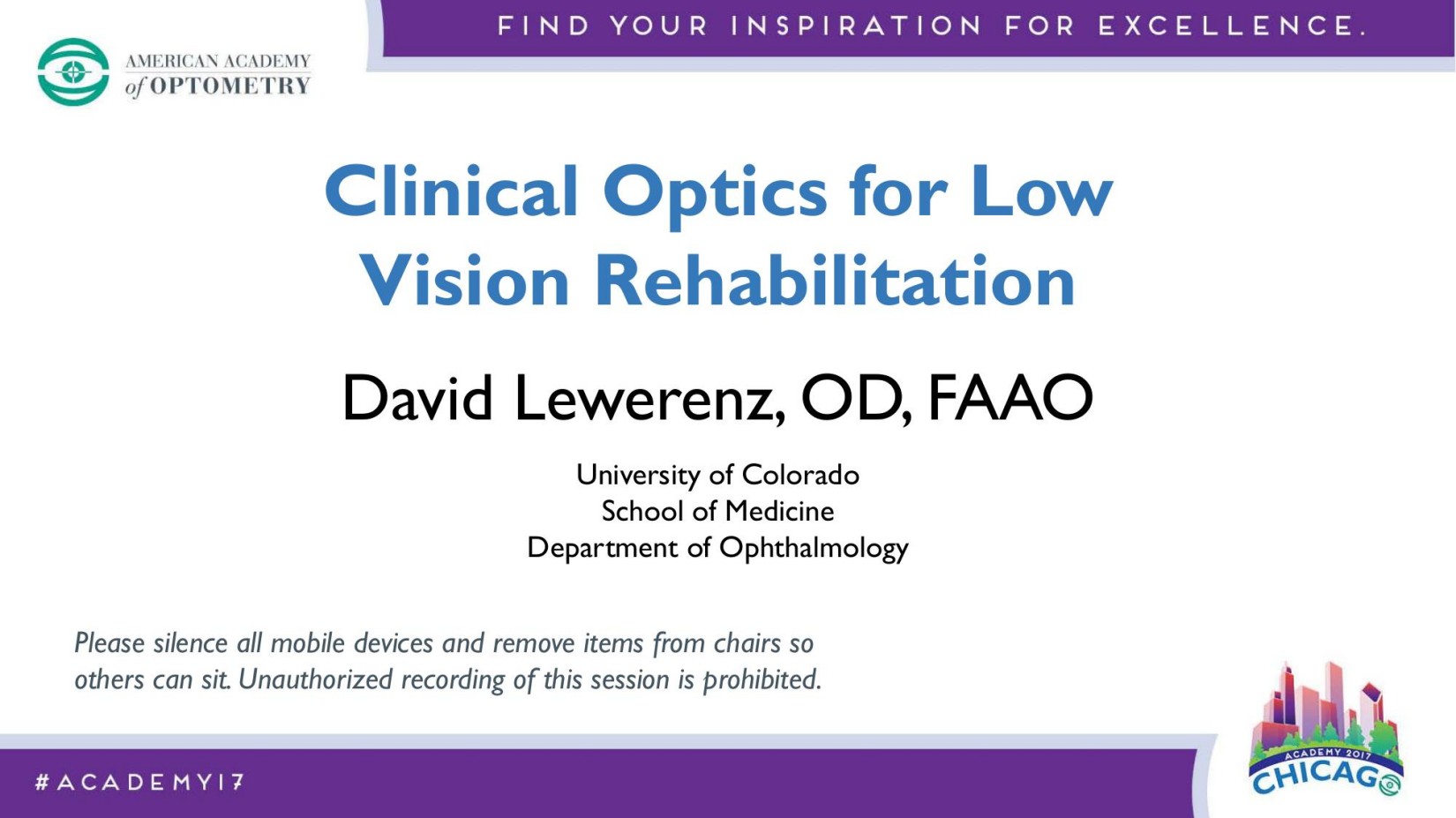Clinical Optics for Low Vision Rehabilitation 2012
