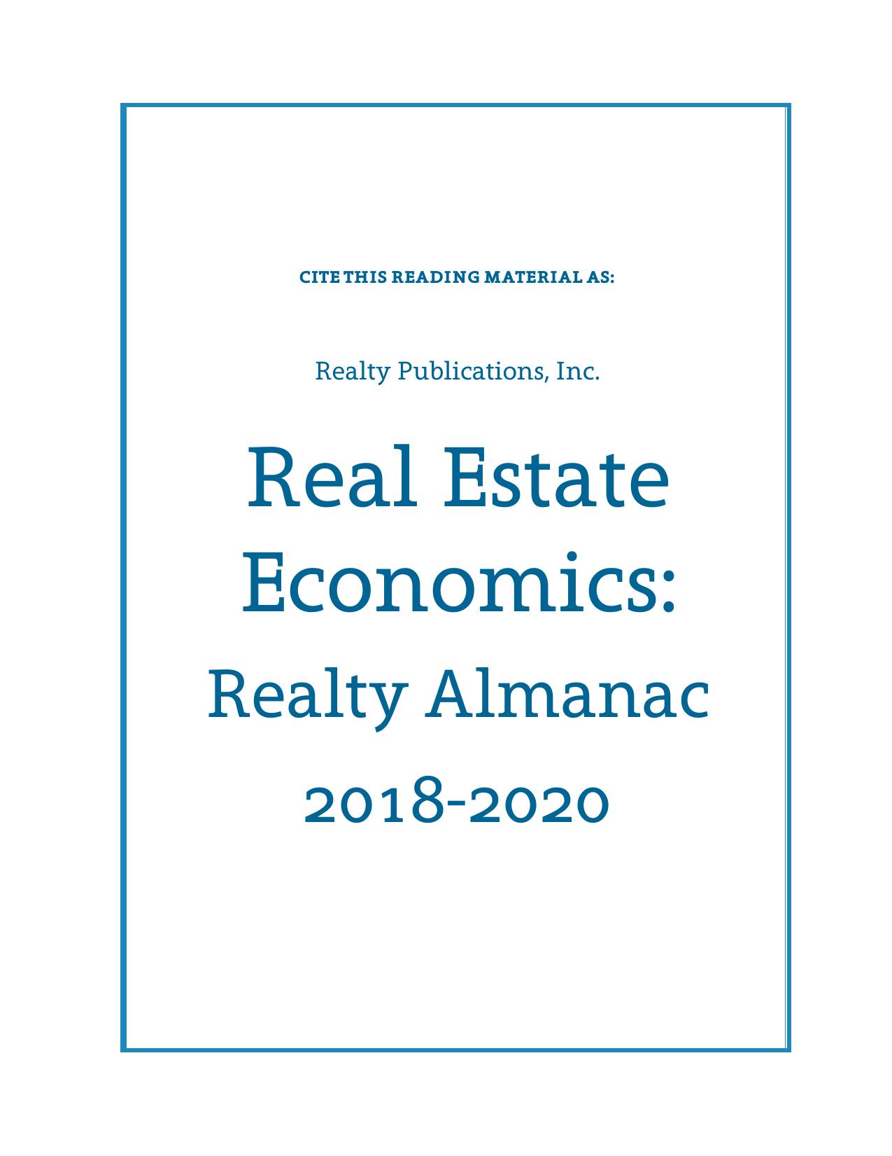 Real Estate Economics 2018-2020
