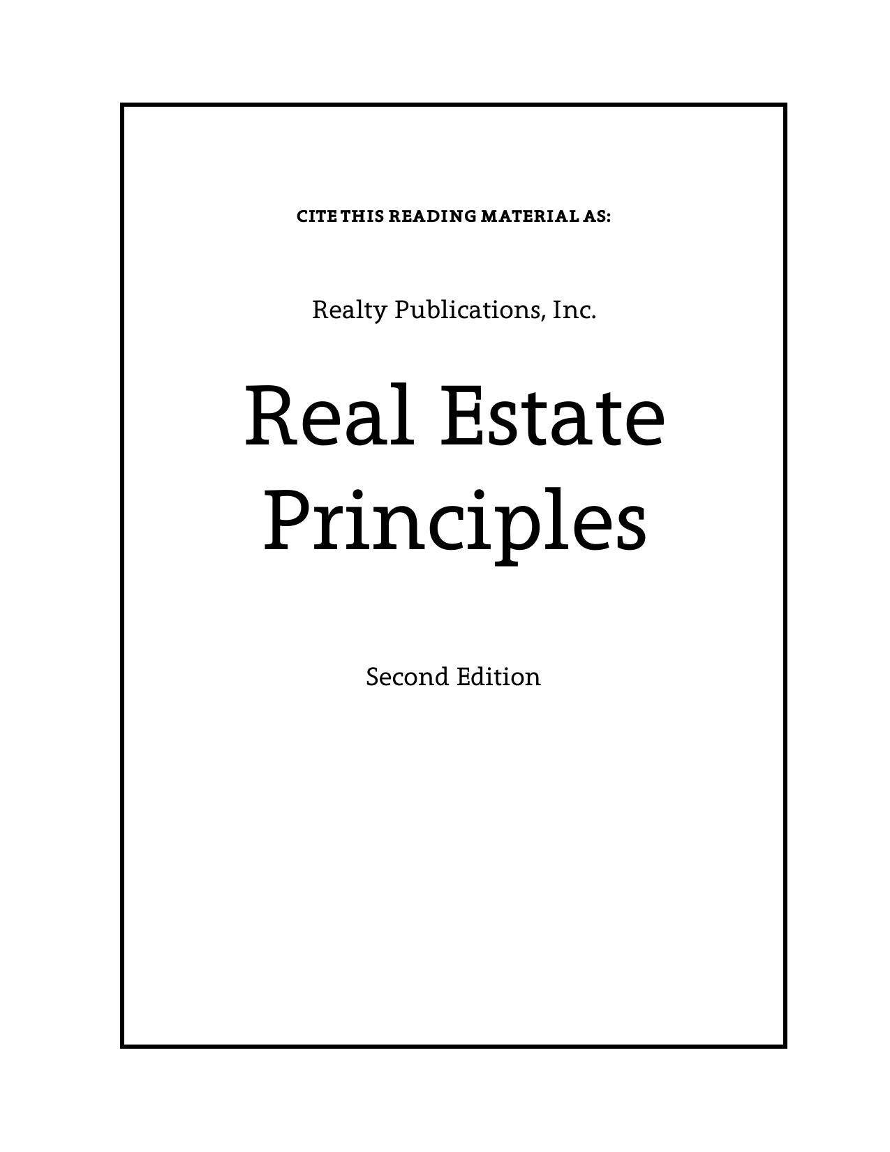 Real Estate Principles 2016