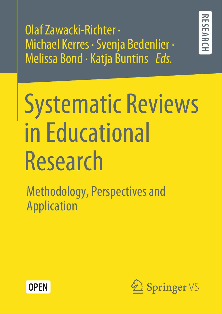 Systematic Reviews in Educational Research  Methodology, Perspectives and Application, 2020