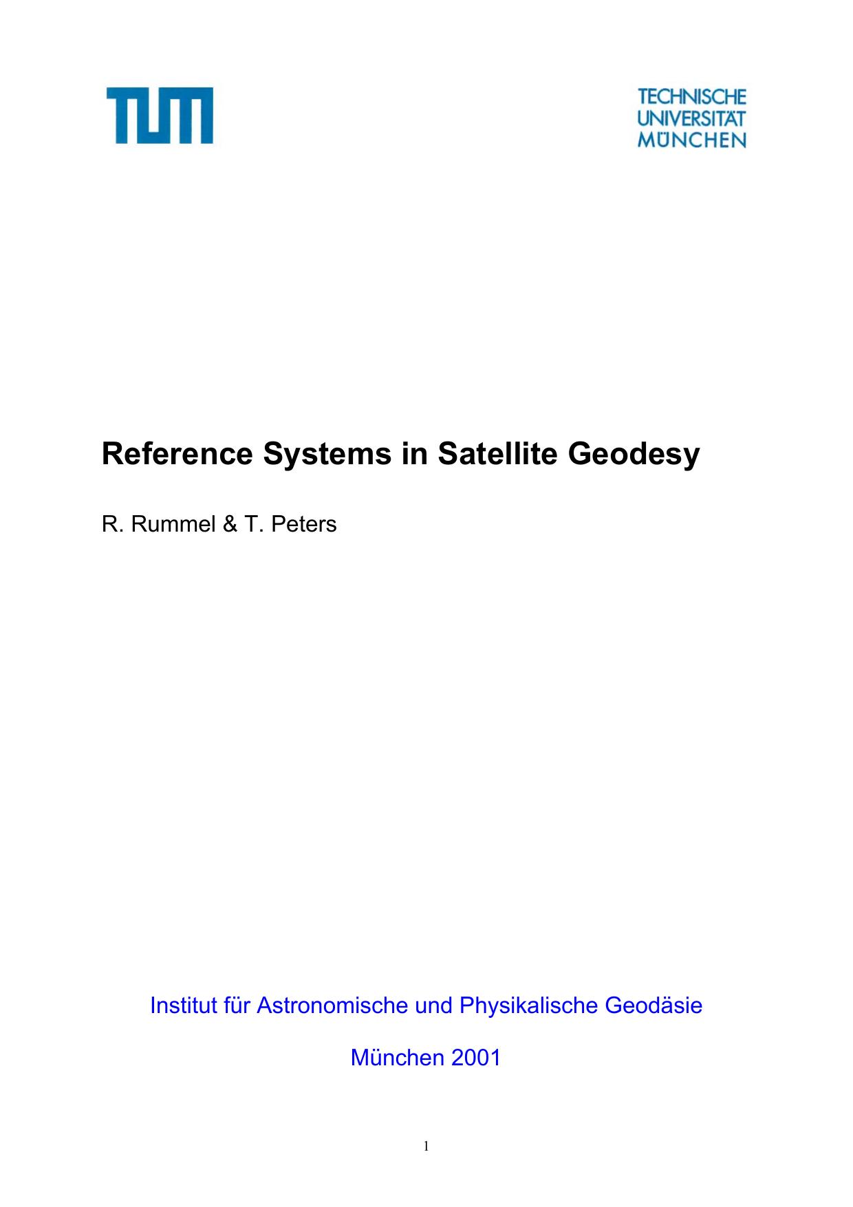 Reference Systems in Satellite Geodesy