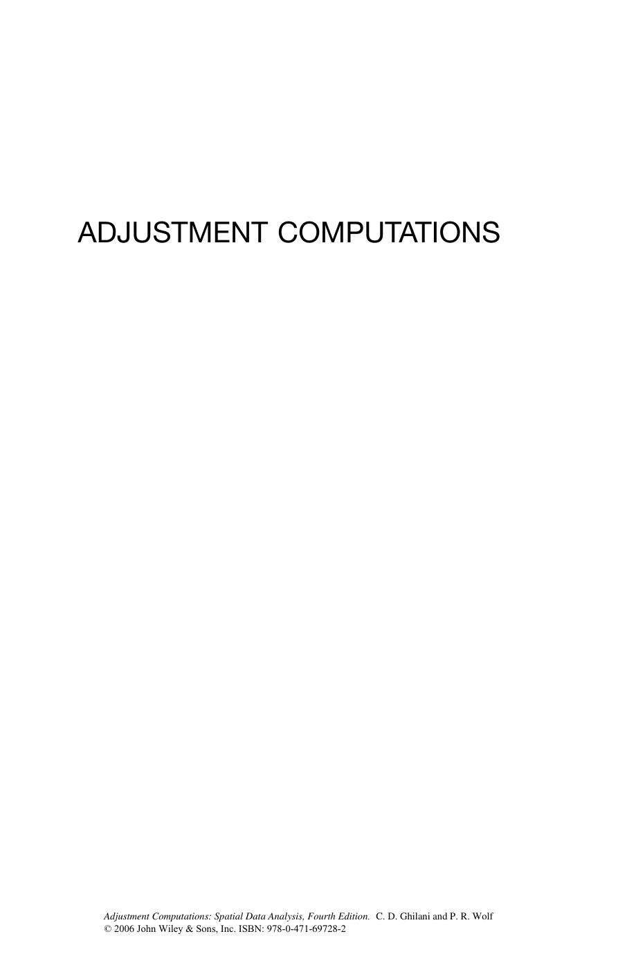 ebooksclub.org  Adjustment Computations  Spatial Data Analysis 2016