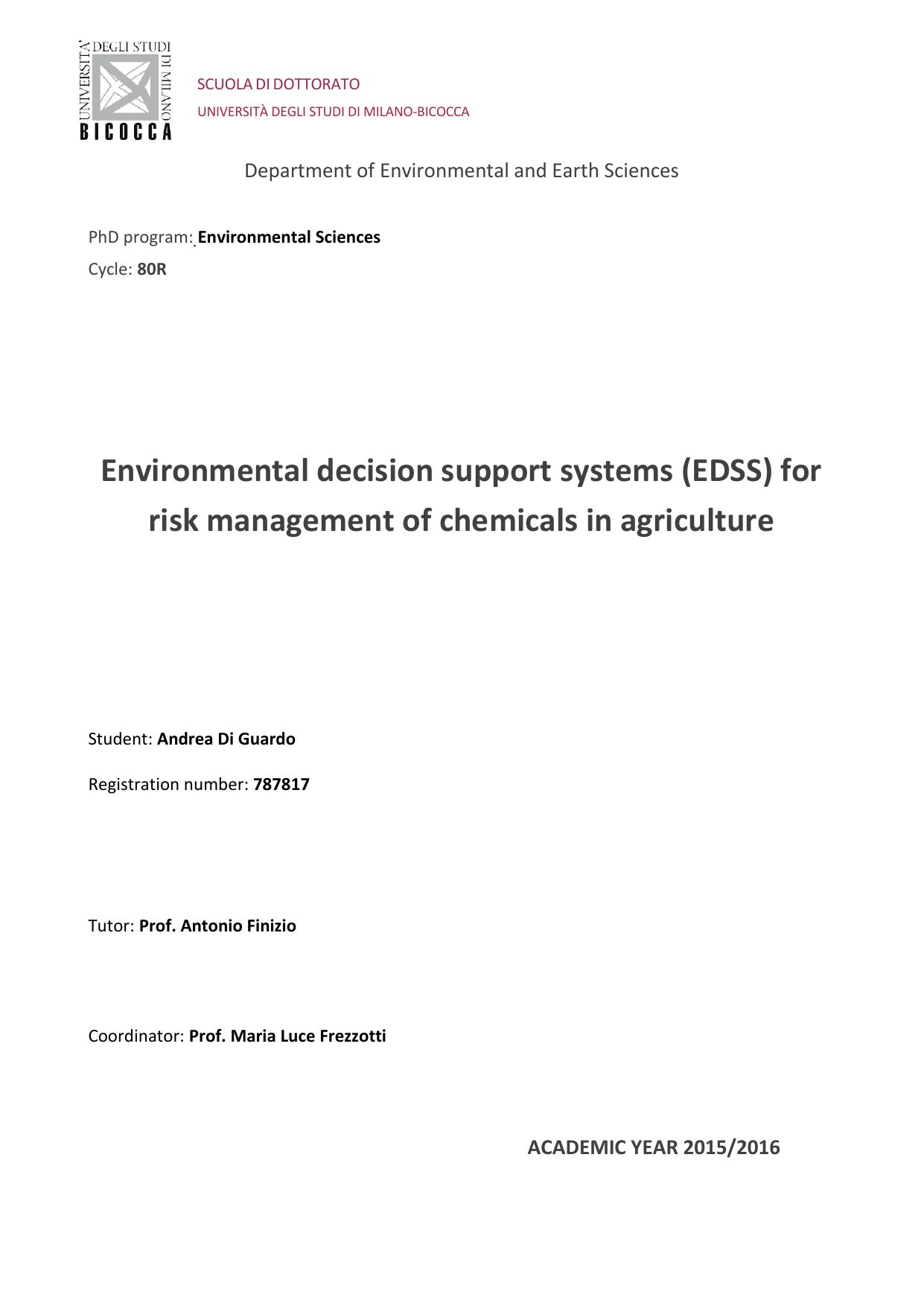 ENVIRONMENTAL DECISION SUPPORT SYSTEM 2015