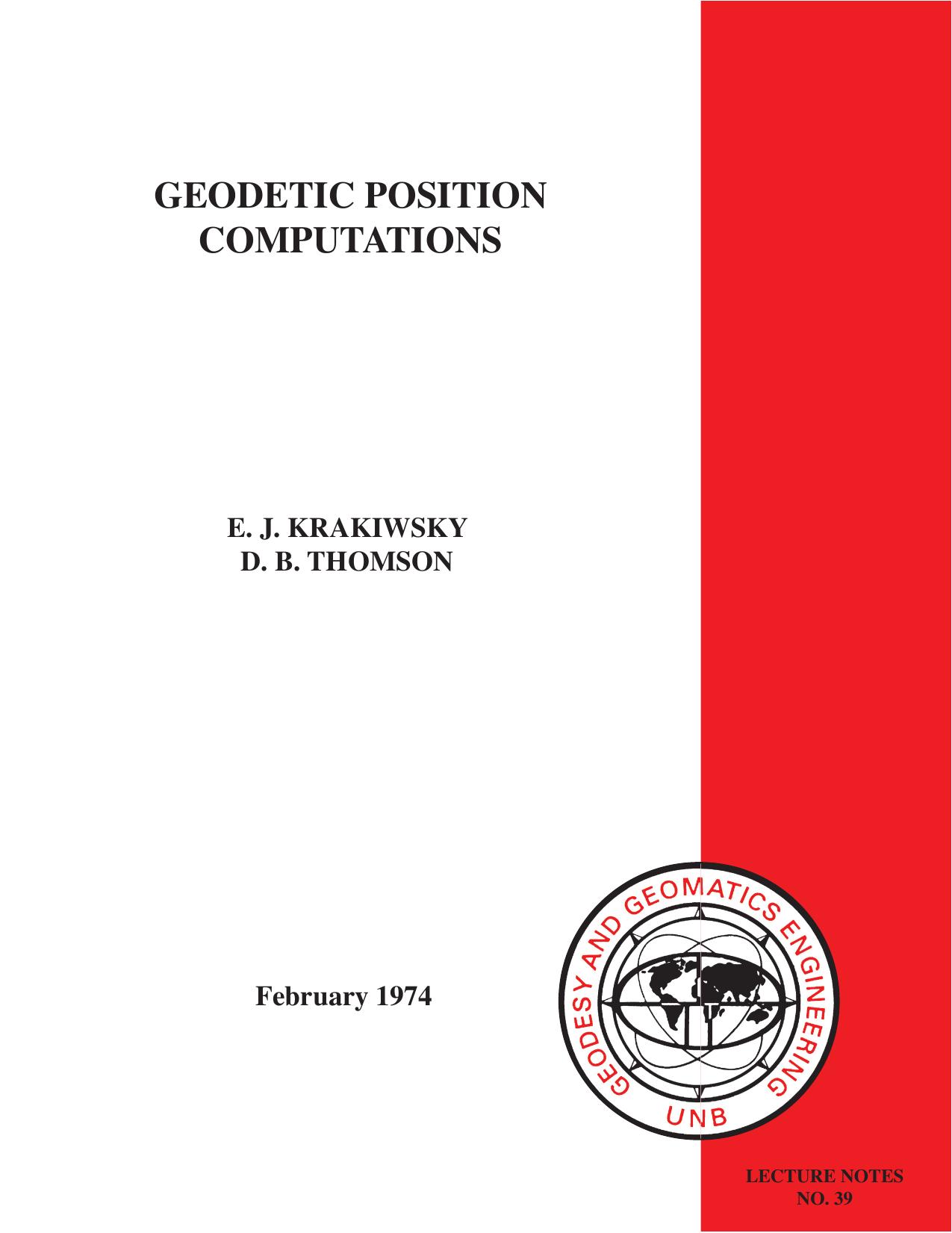 GEODETIC POSITION COMPUTATION 2012