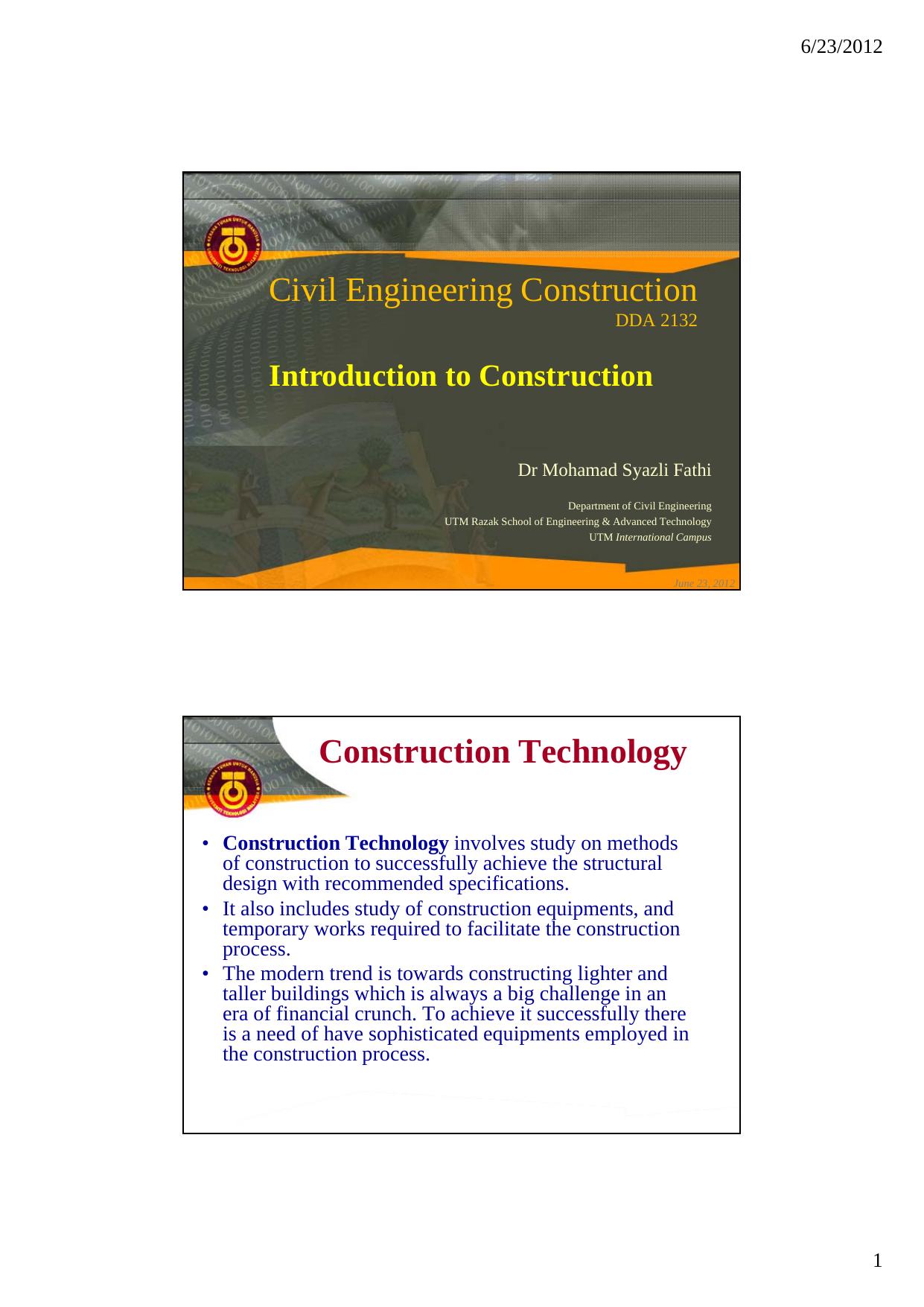 Microsoft PowerPoint - 2012 - DDA2132 - Chp 1 - Introduction to construction [Compatibility Mode]