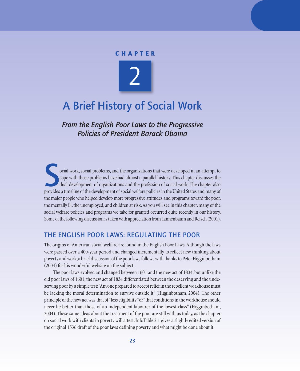 A Brief History of Social Work