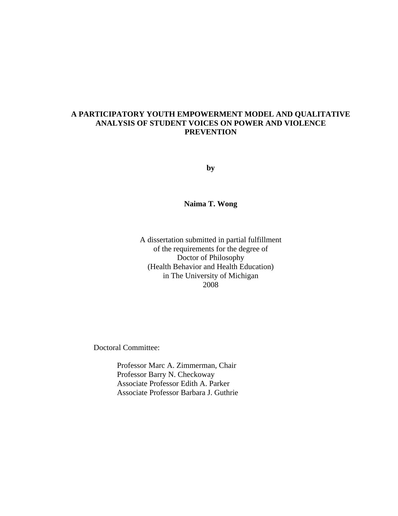 Microsoft Word - Naima T. Wong Dissertation.doc