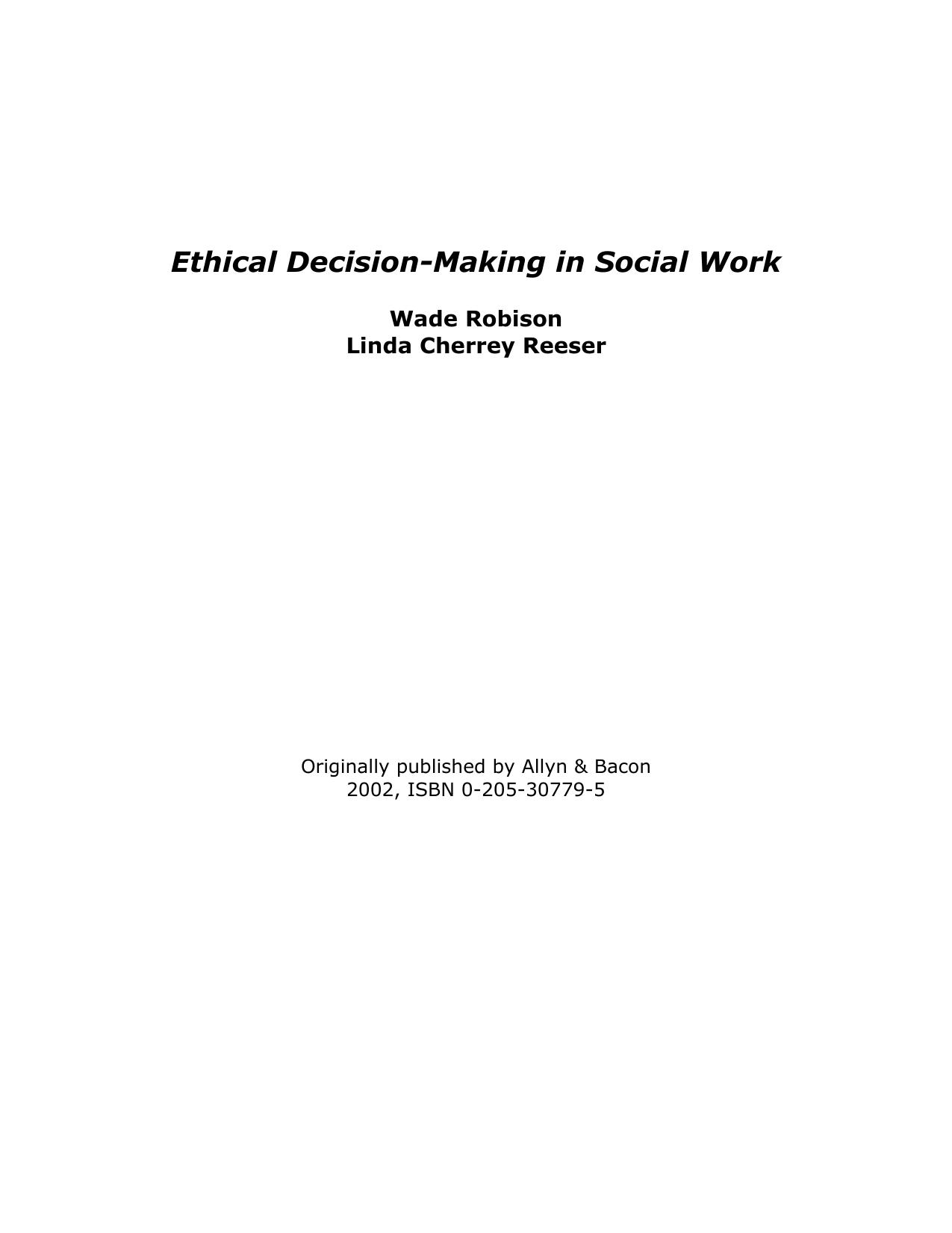 Ethical Decision-Making in Social Work