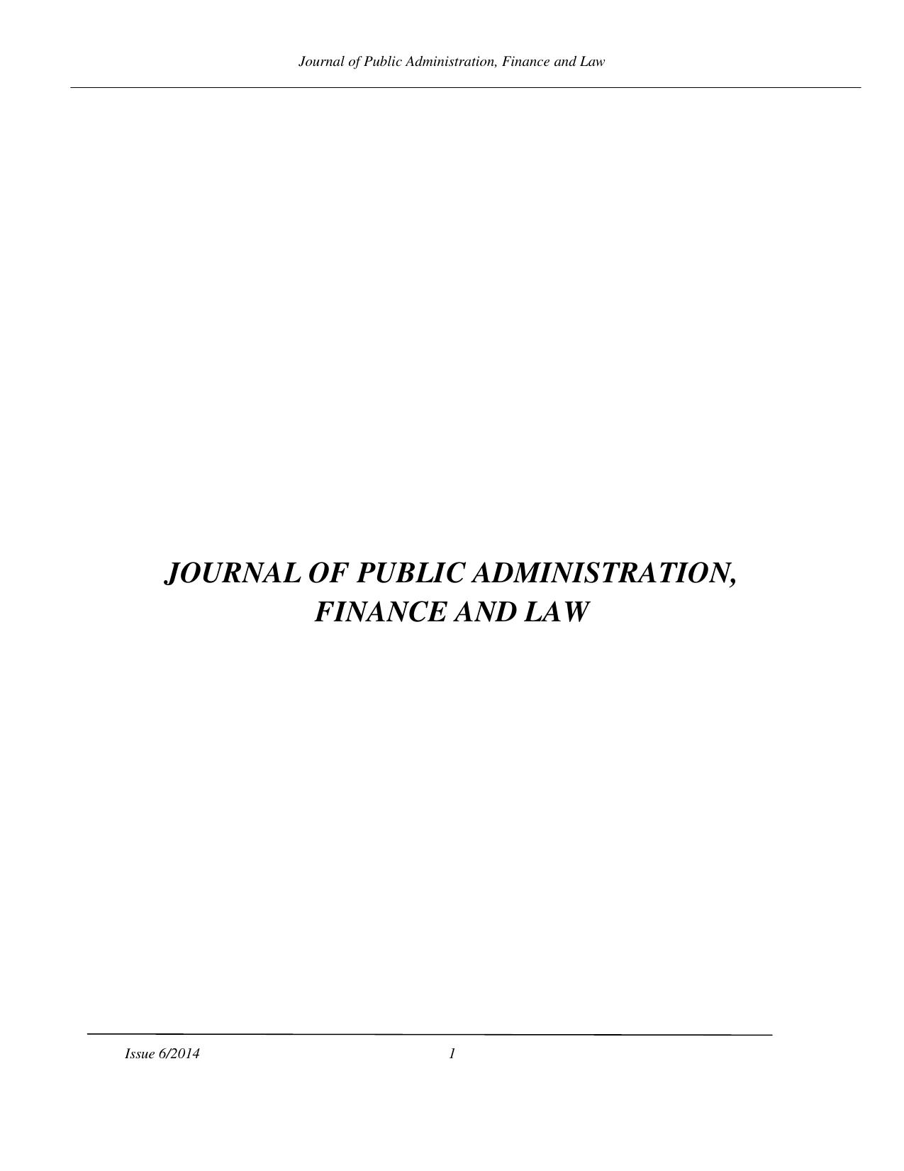 journal of public administration, finance and law