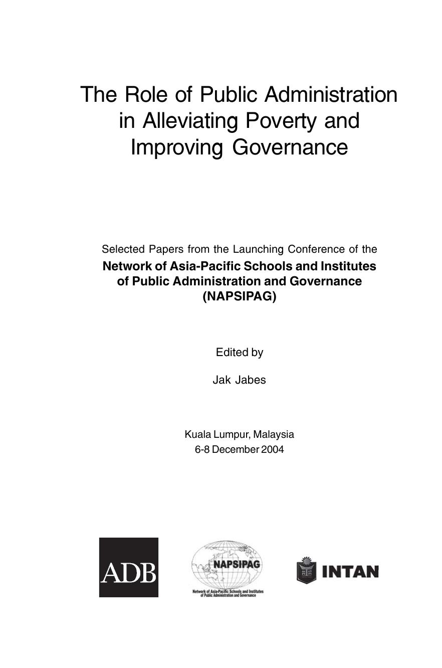 The Role of Public Administration in Alleviating Poverty and Improving...