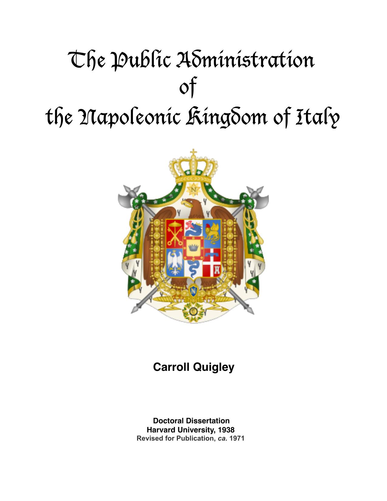 The Public Administration of the Napoleonic Kingdom of Italy