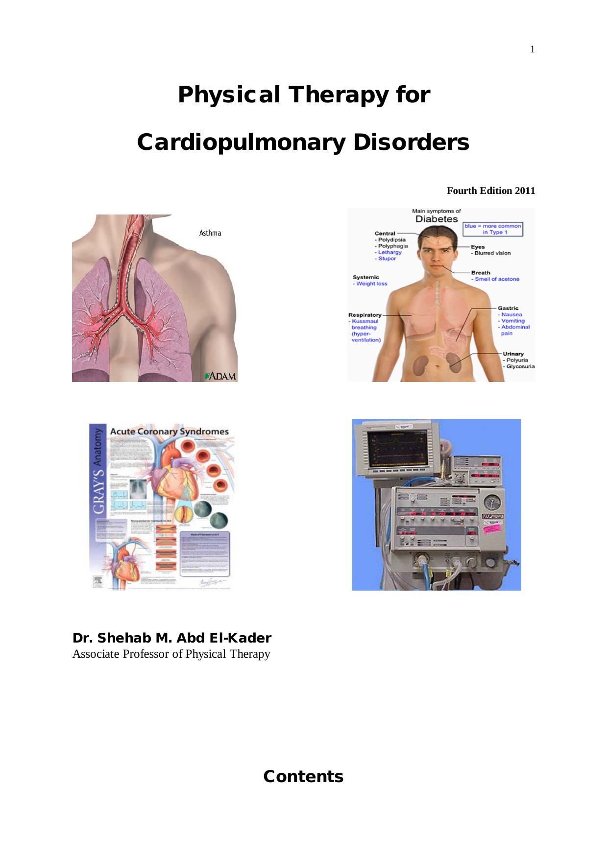 Physical Therapy for Cardiopumonary Disorders