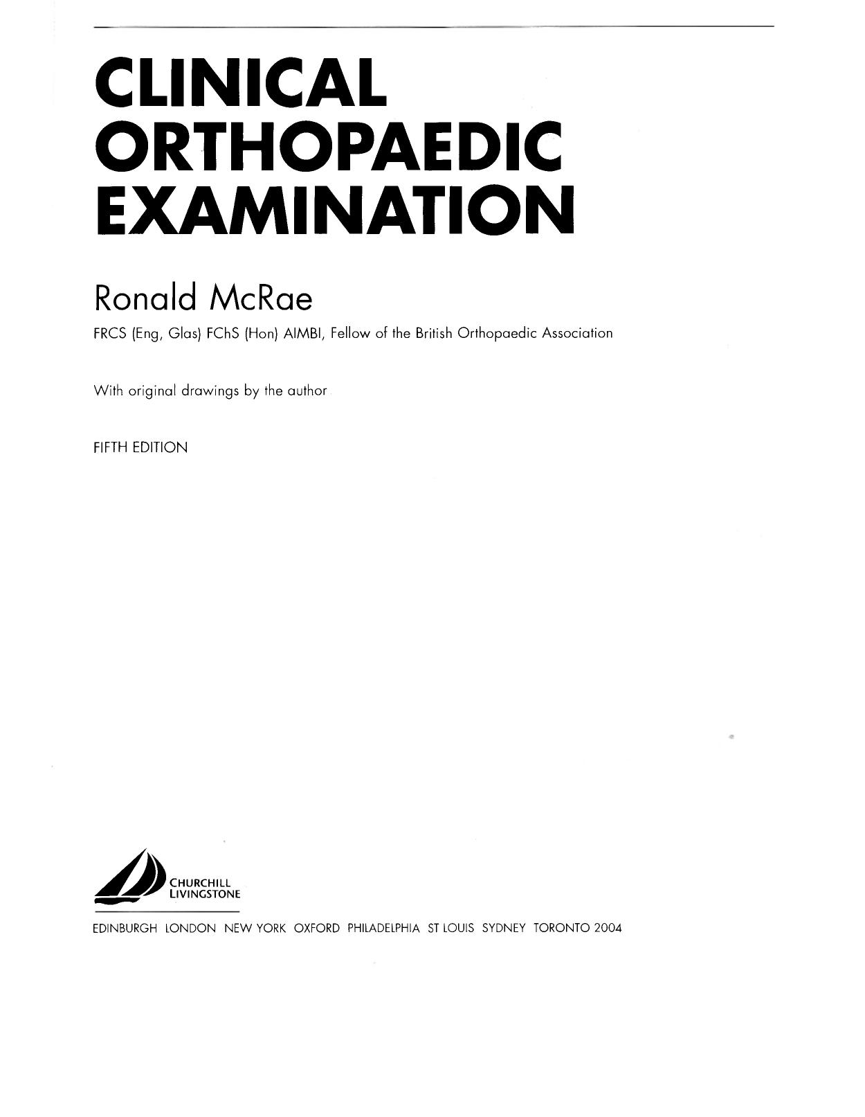Clinical Orthopaedic Examination, Fifth Edition (2004)