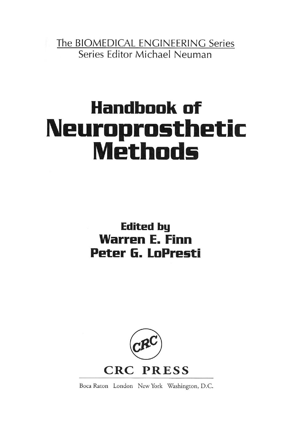 Handbook of neuroprosthetic methods 2003