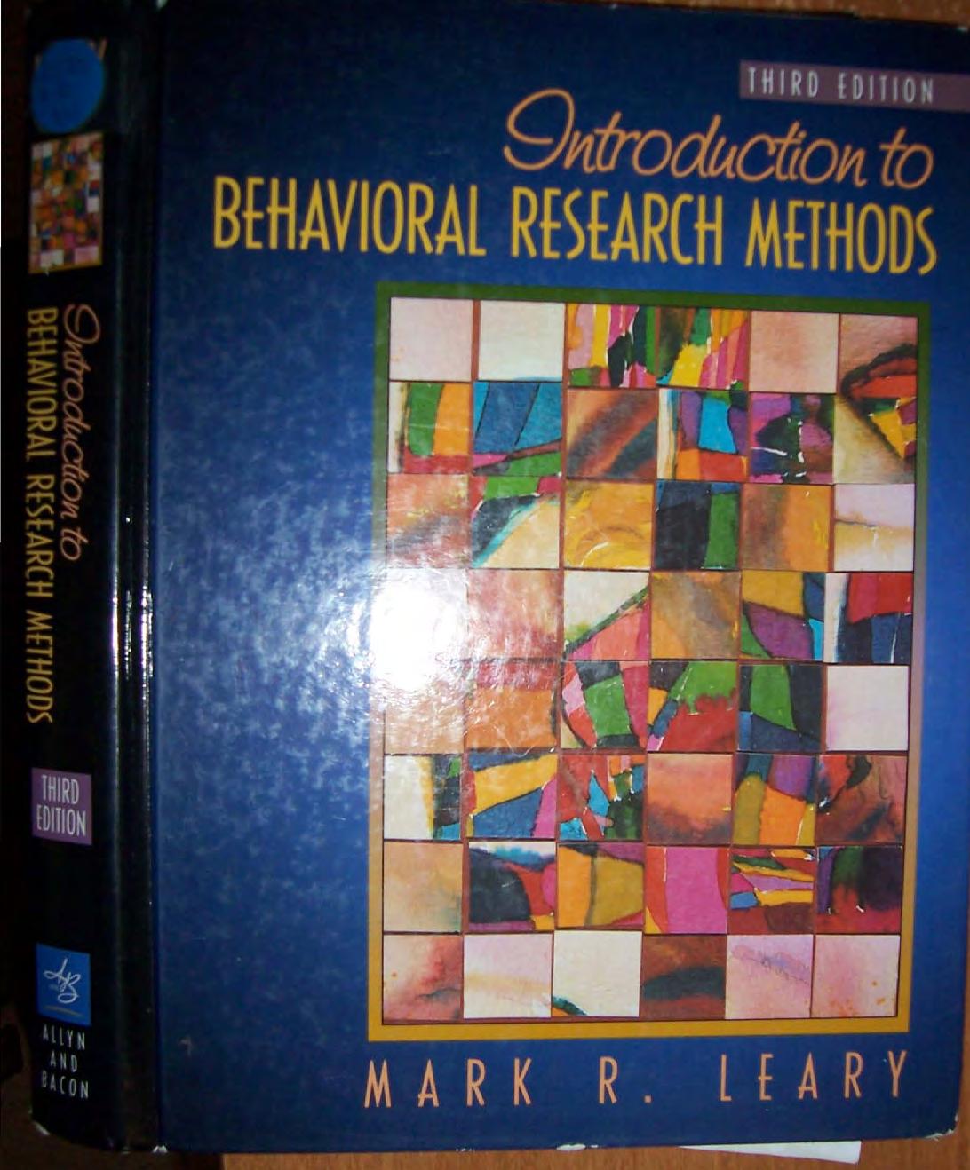 Introduction to Behavioral Research Methods 3rd ed 2001