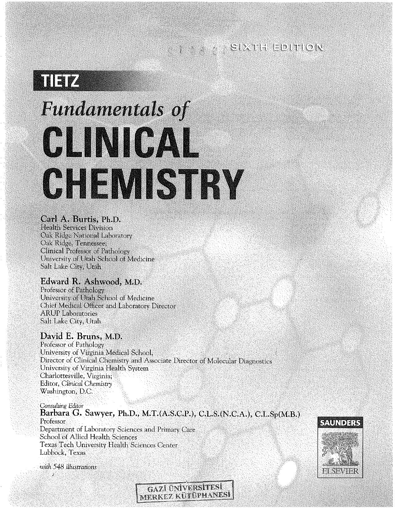 Tietz Fundamentals of Clinical Chemistry 6th ed 2008