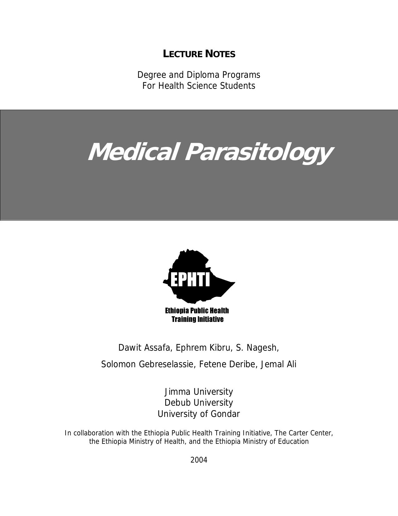 Microsoft Word - lecnote_fm_degree and diploma Med Parasitology