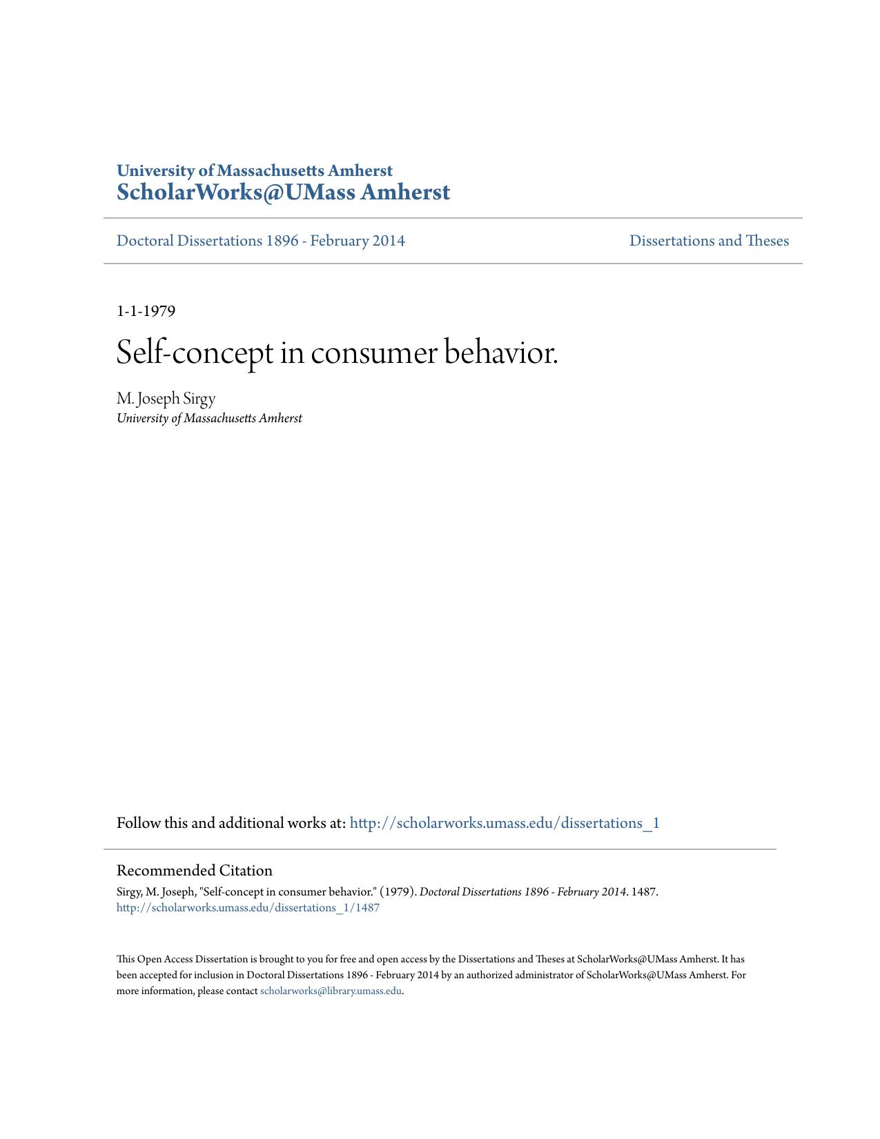 Self-concept in consumer behavior.