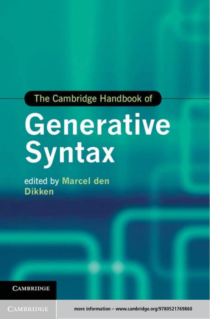 The Cambridge Handbook of Generative Syntax